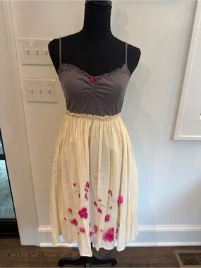 Pink & Cream Lilac Tank Top with Pink Flowers - Pinkerton